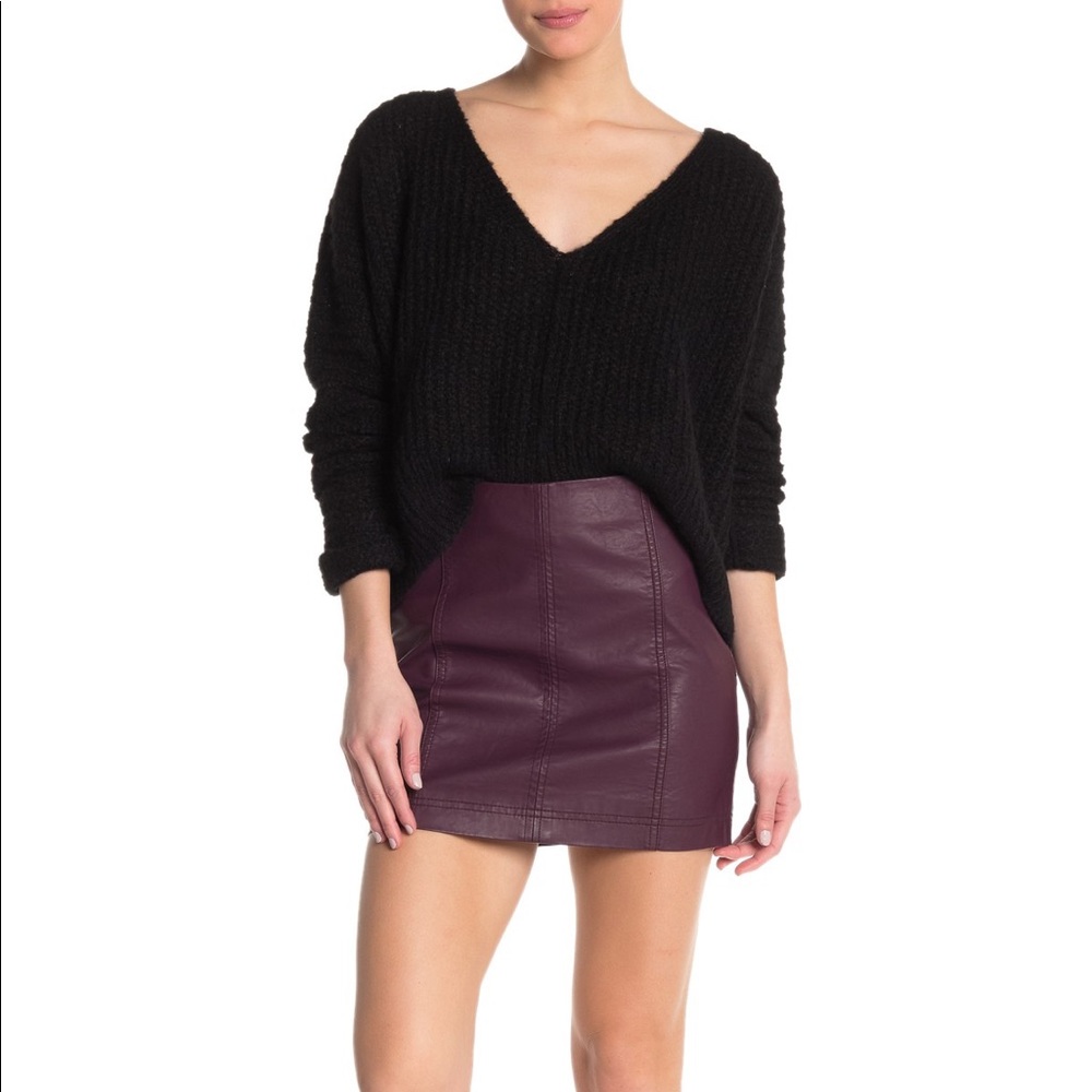 Free People Faux Leather Miniskirt